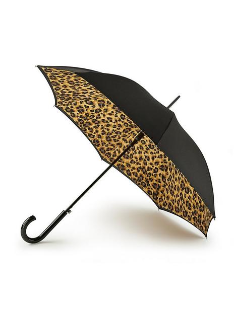 fulton-black-with-leopard-print-underside-umbrella-black