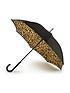  image of fulton-black-with-leopard-print-underside-umbrella-black