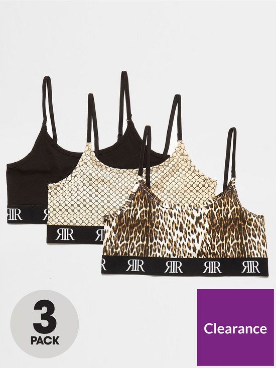 front image of river-island-3-pack-print-crop-top