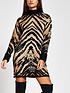  image of river-island-tiger-print-knitted-dress-multi