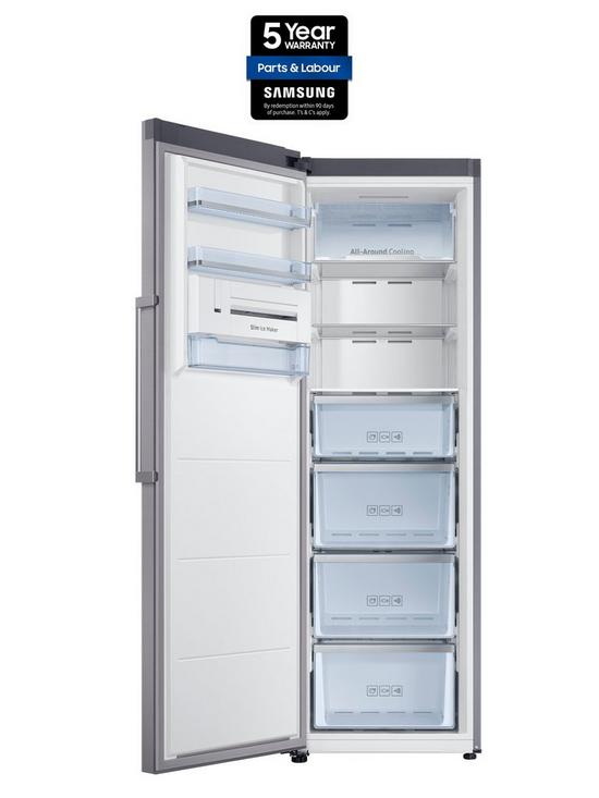 stillFront image of samsung-series-5-rz32m7125saeu-tall-1-door-freezer-with-all-around-cooling-f-rated-silver