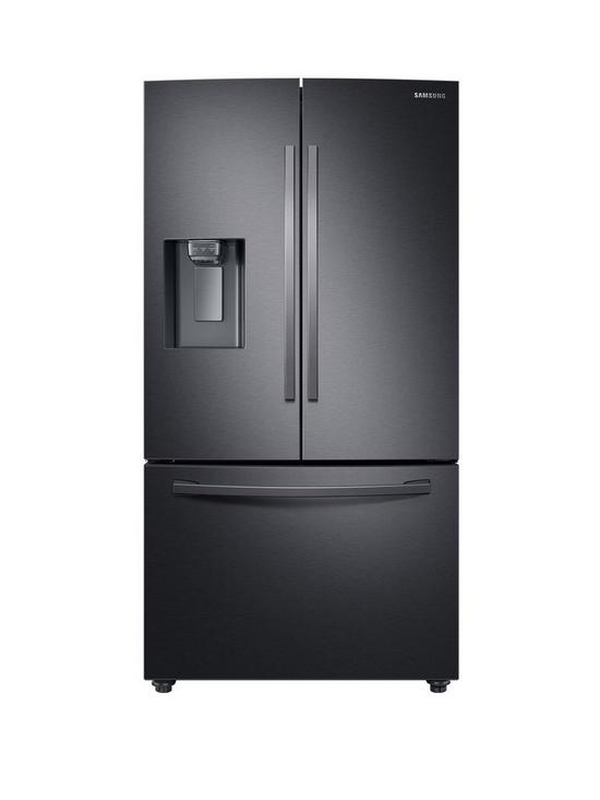 front image of samsung-series-8-rf23r62e3b1eu-french-style-fridge-freezer-with-twin-cooling-plustrade-f-rated-black-stainless