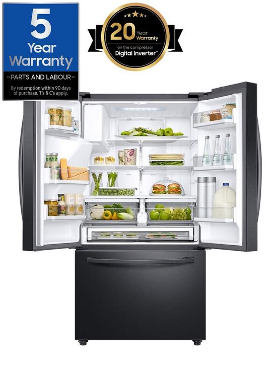 stillFront image of samsung-series-8-rf23r62e3b1eu-french-style-fridge-freezer-with-twin-cooling-plustrade-f-rated-black-stainless