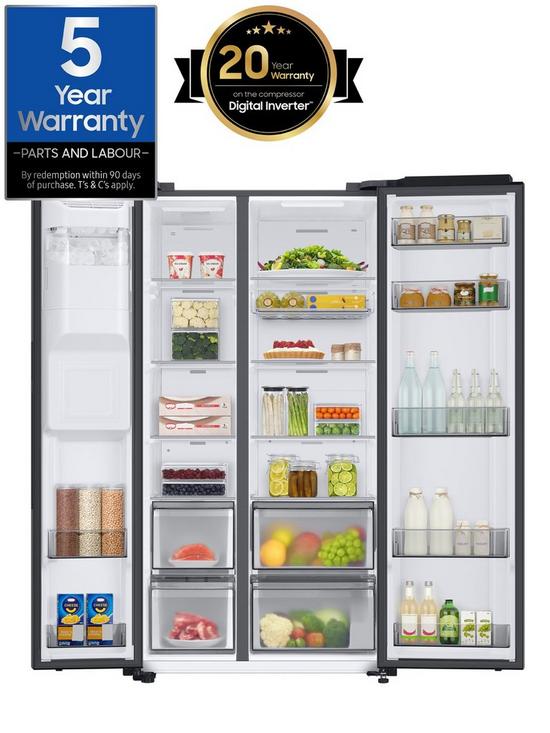 stillFront image of samsung-series-7-rs68a8830b1eu-american-style-fridge-freezer-with-spacemaxtrade-technology-f-rated-black-stainless