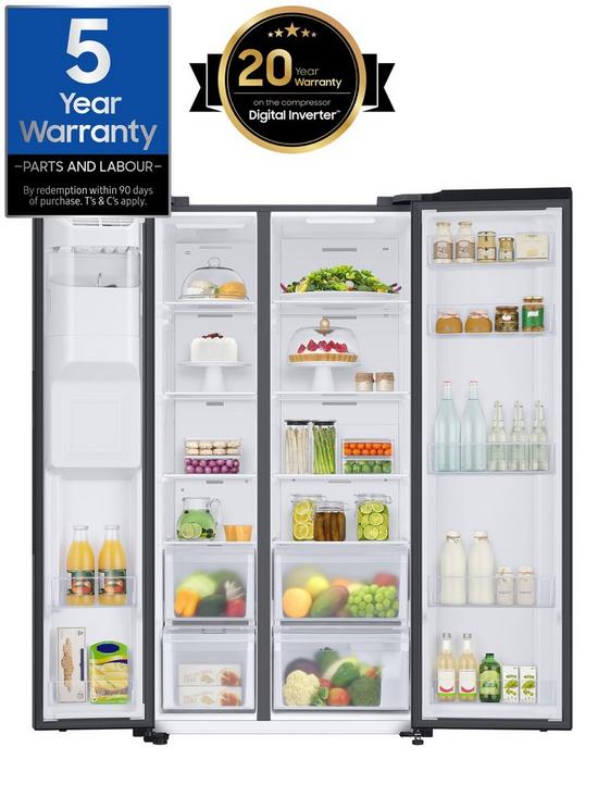 stillFront image of samsung-series-7-rs67a8810b1eu-american-style-fridge-freezer-with-spacemaxtrade-technology-f-rated-black-stainless