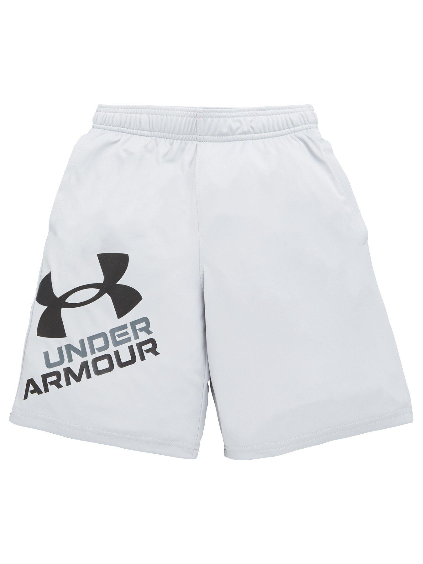 UNDER ARMOUR Boys Challenger Knit Shorts - Black/White
