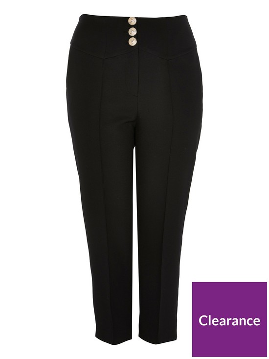 front image of ri-plus-high-waist-cigarette-trousers-black