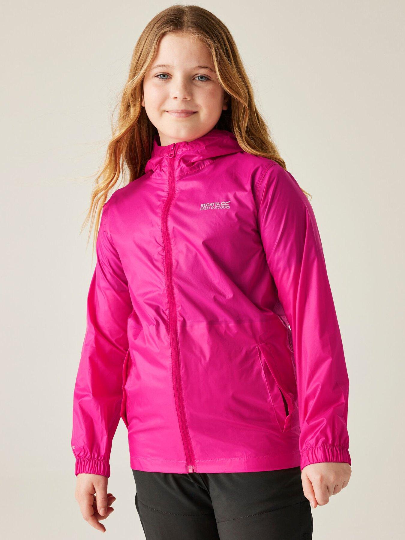 Image 1 of 5 of Regatta Kids Pack-it Waterproof Jacket III - Pink