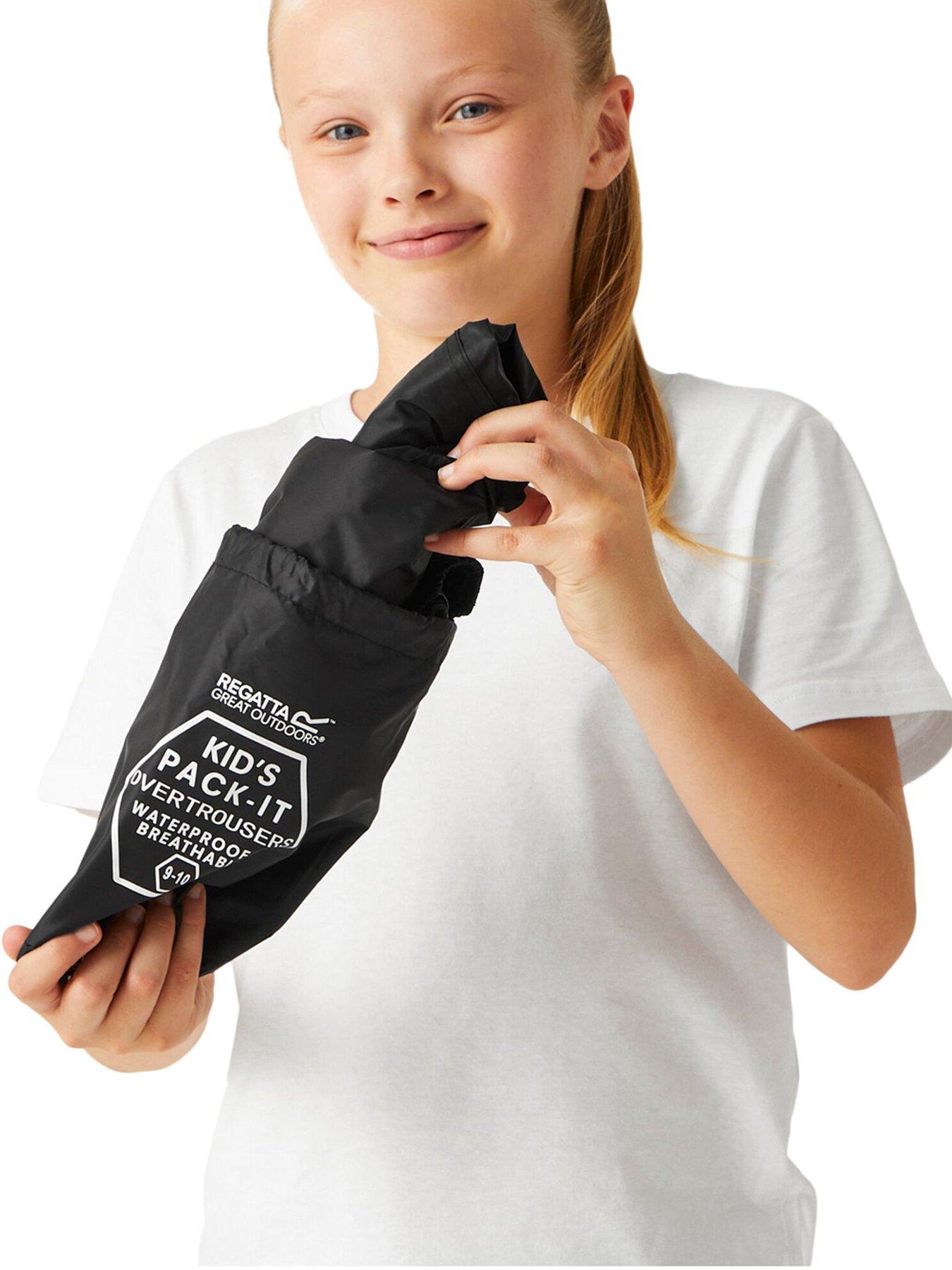 Image 4 of 5 of Regatta Kids Pack-it Overtrousers - Black