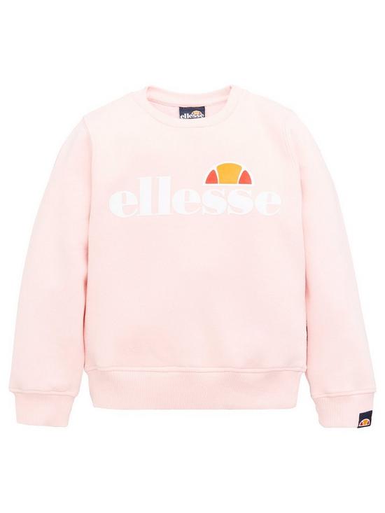 front image of ellesse-younger-girls-core-siobhen-sweatshirt-light-pink