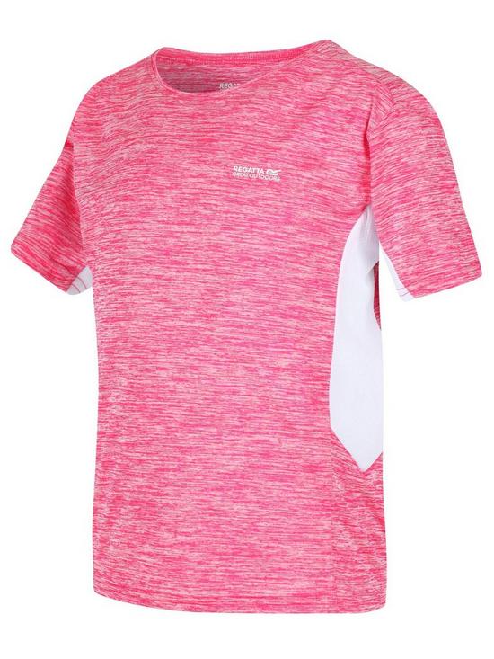 front image of regatta-takson-ii-quick-dry-t-shirt-pinkwhite