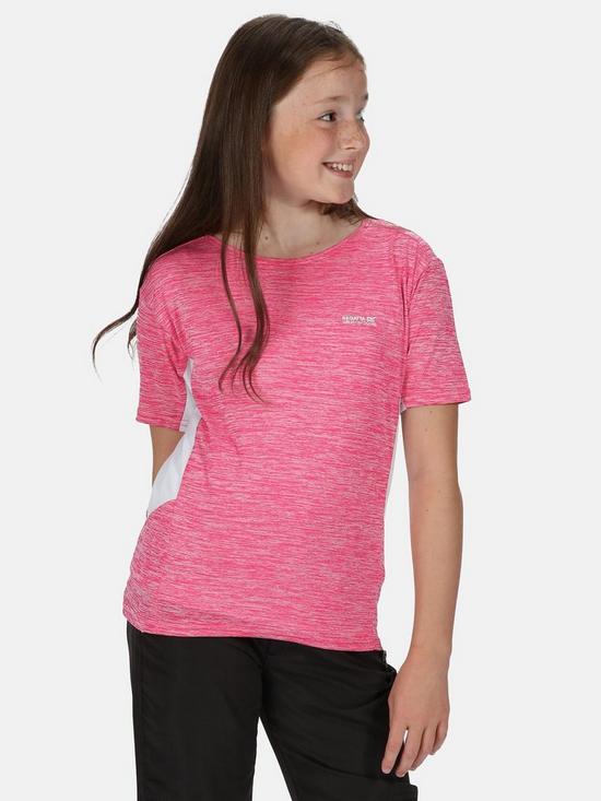 stillFront image of regatta-takson-ii-quick-dry-t-shirt-pinkwhite