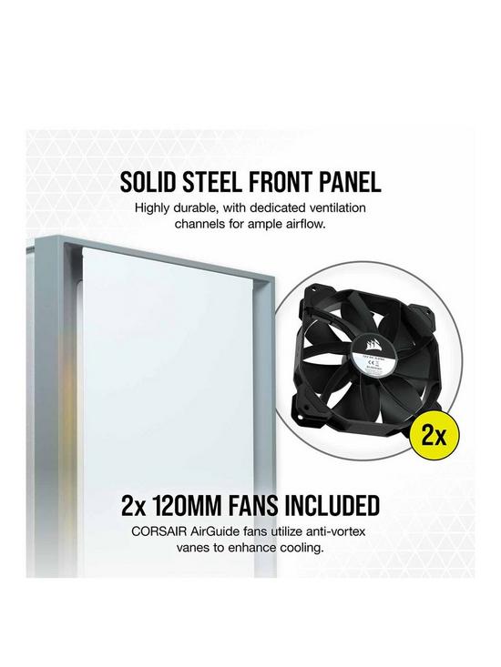 stillFront image of corsair-4000d-tempered-glass-mid-tower-white-case