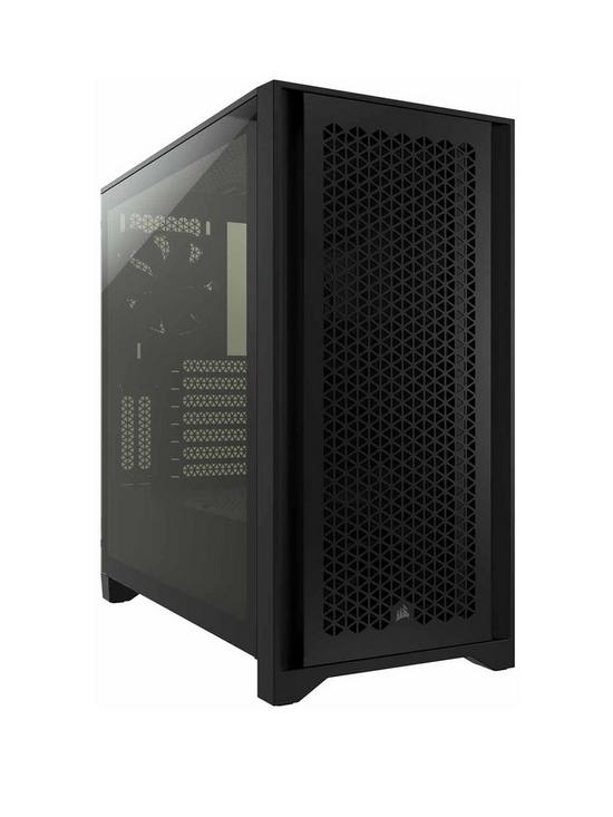 front image of corsair-4000d-airflow-tempered-glass-mid-tower-black-case