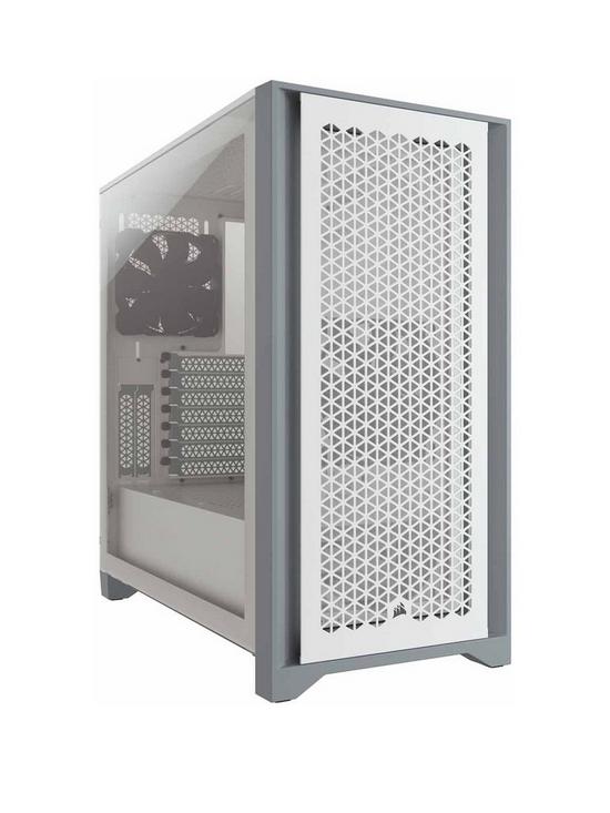 front image of corsair-4000d-airflow-tempered-glass-mid-tower-white-case