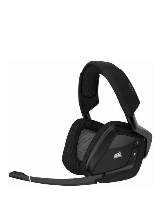 front image of corsair-void-elite-wireless-carbon-gaming-headset