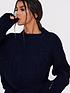  image of in-the-style-x-lorna-luxe-ornate-structure-cable-knit-jumper-navy