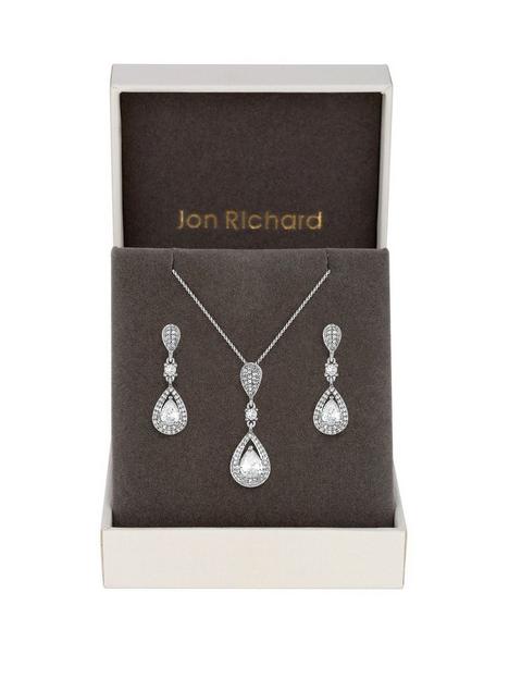 jon-richard-silver-crystal-pave-3-tier-pear-drop-set
