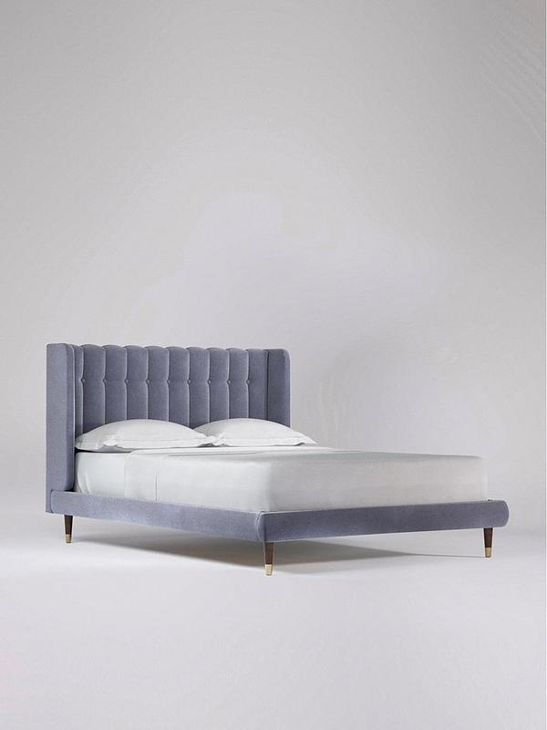 Swoon Kipling Velvet Double Bed Frame, Light Blue Double Bed Frame