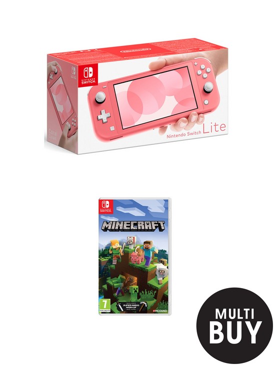 front image of nintendo-switch-lite-console-with-minecraft