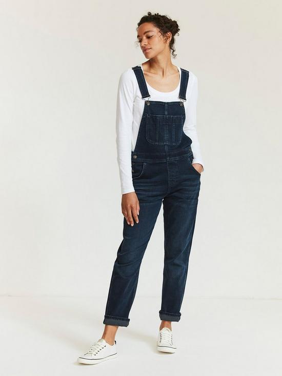 front image of fatface-lewes-dungaree-blue-black