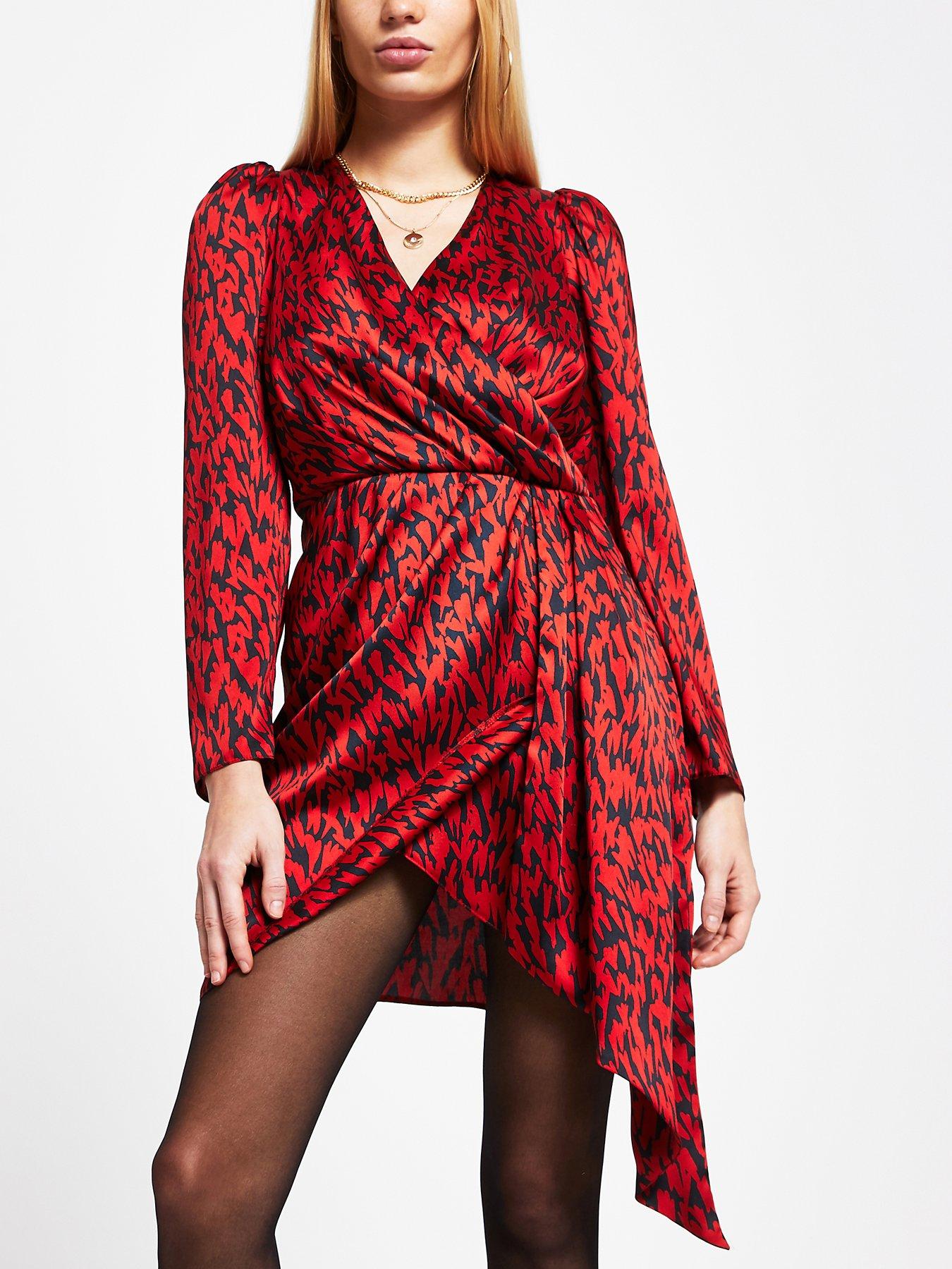 Buy river island red puff sleeve dress> OFF-59%