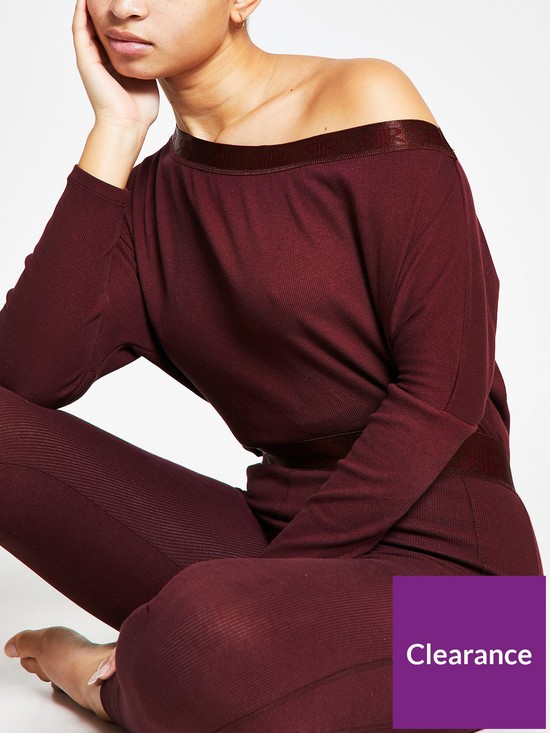front image of river-island-lounge-asymmetric-top-plum