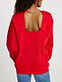  image of river-island-chain-back-puff-sleeve-jumper-red