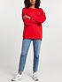  image of river-island-chain-back-puff-sleeve-jumper-red