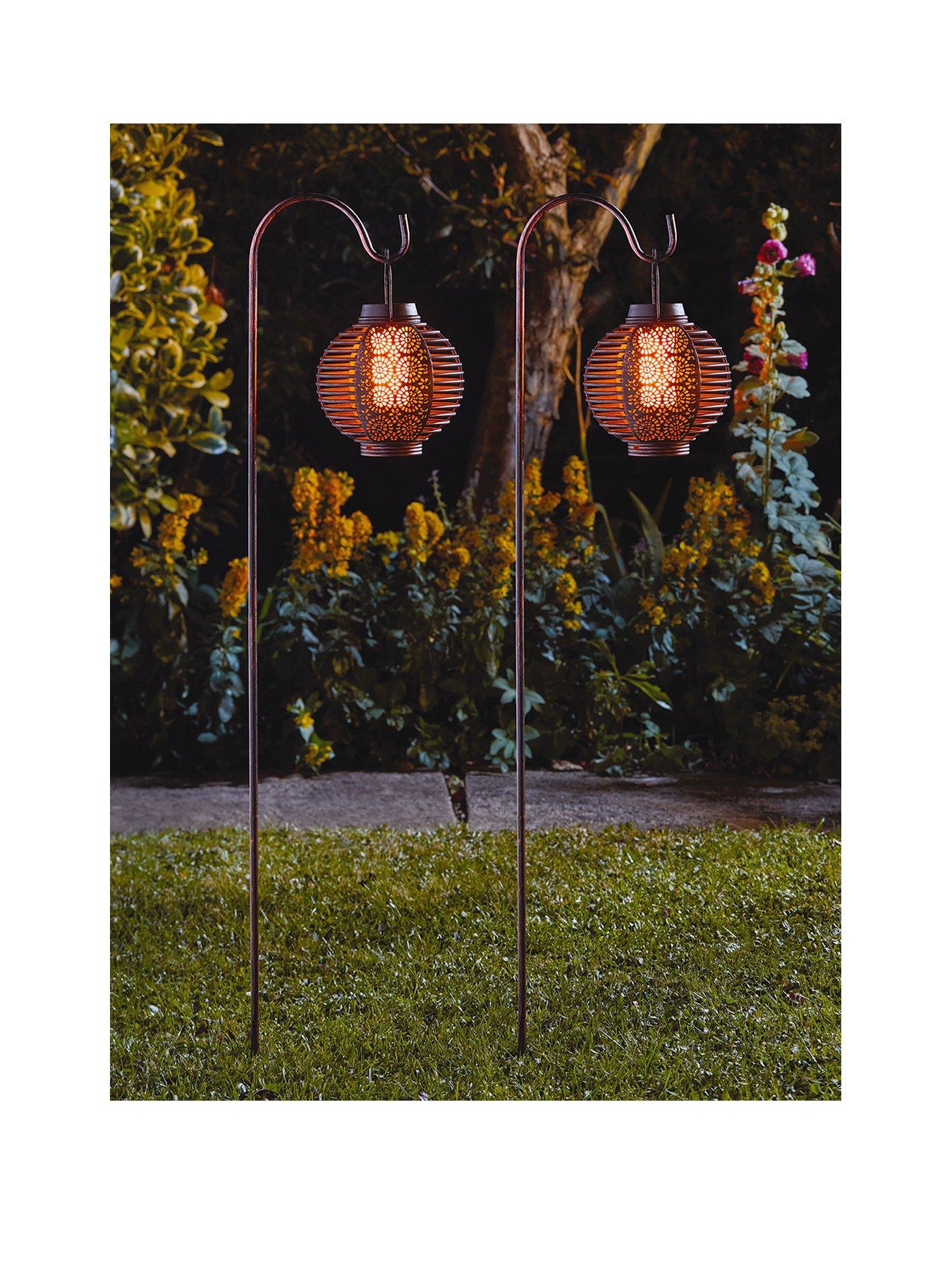 Image 1 of 6 of Smart Solar Forli Flaming Lantern 2 Pack