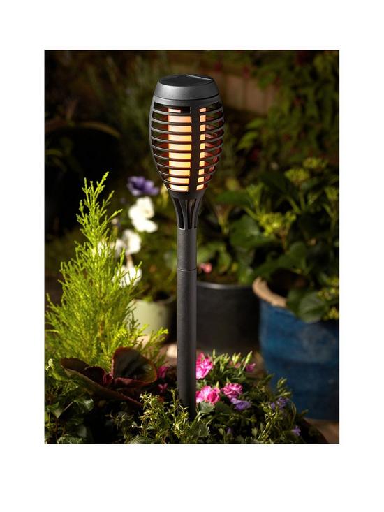 front image of smart-solar-party-flaming-torch-black-5-pk