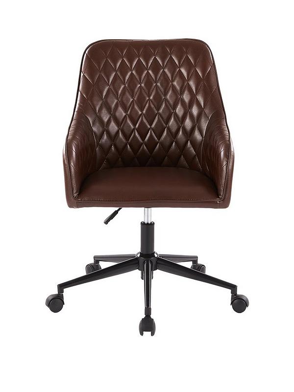 Diamond Faux Leather Office Chair, Real Leather Office Chair Canada