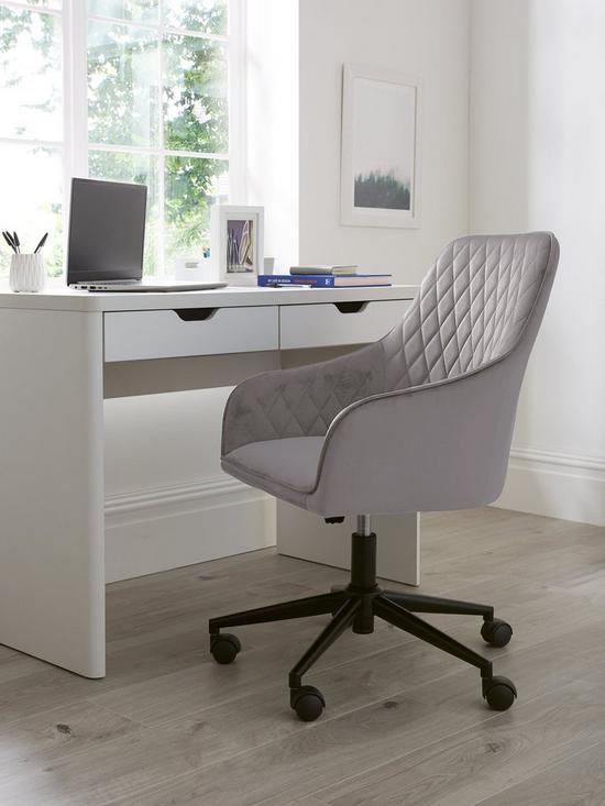 stillFront image of diamond-fabric-office-chair-grey