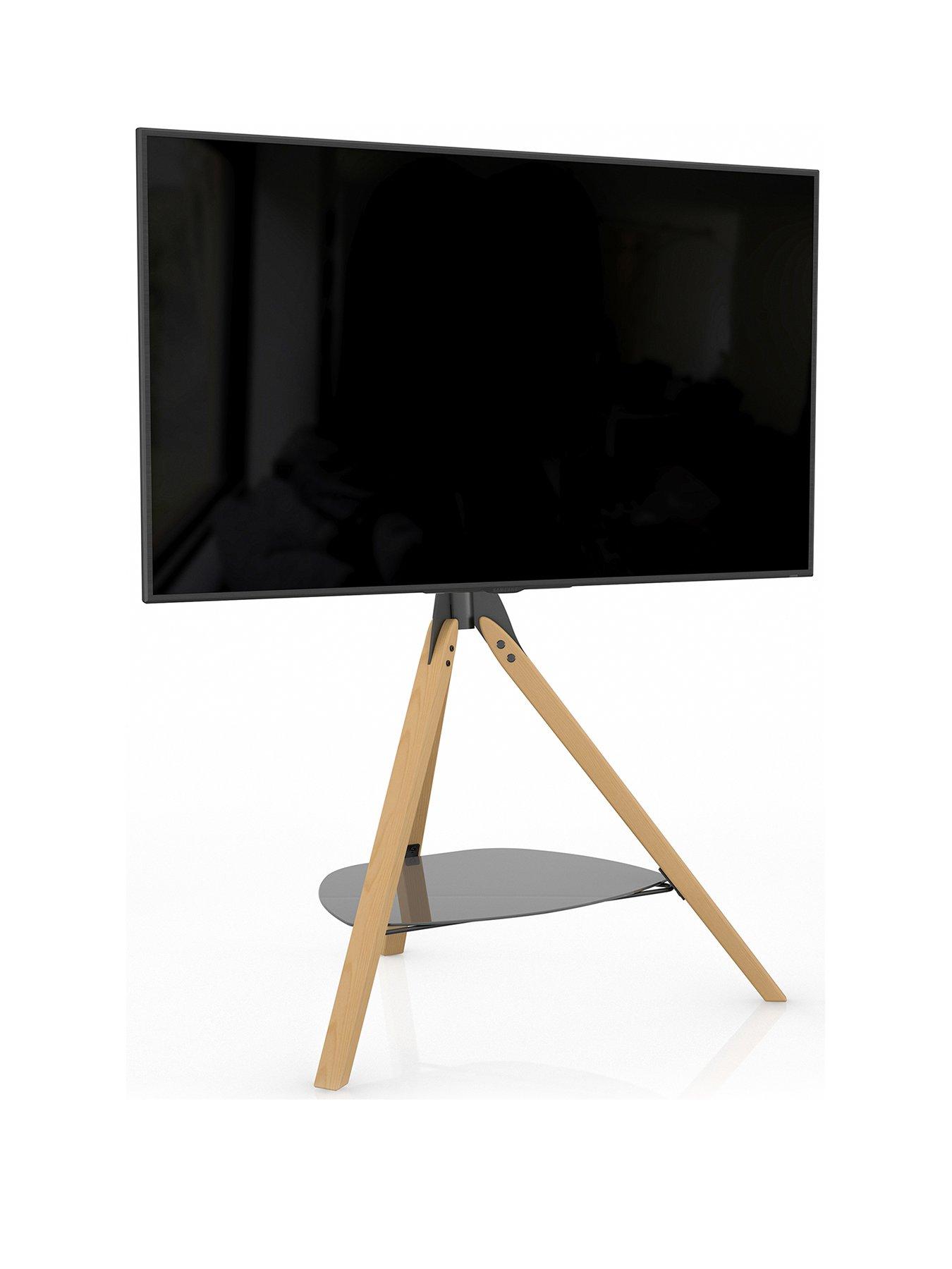  image of avf-hoxton-tripod-tv-stand-for-tvs-32-70-light-wood