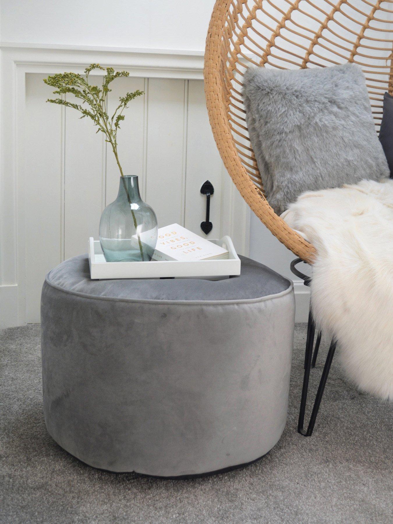 undefined Velvet Pouffe Beanbag