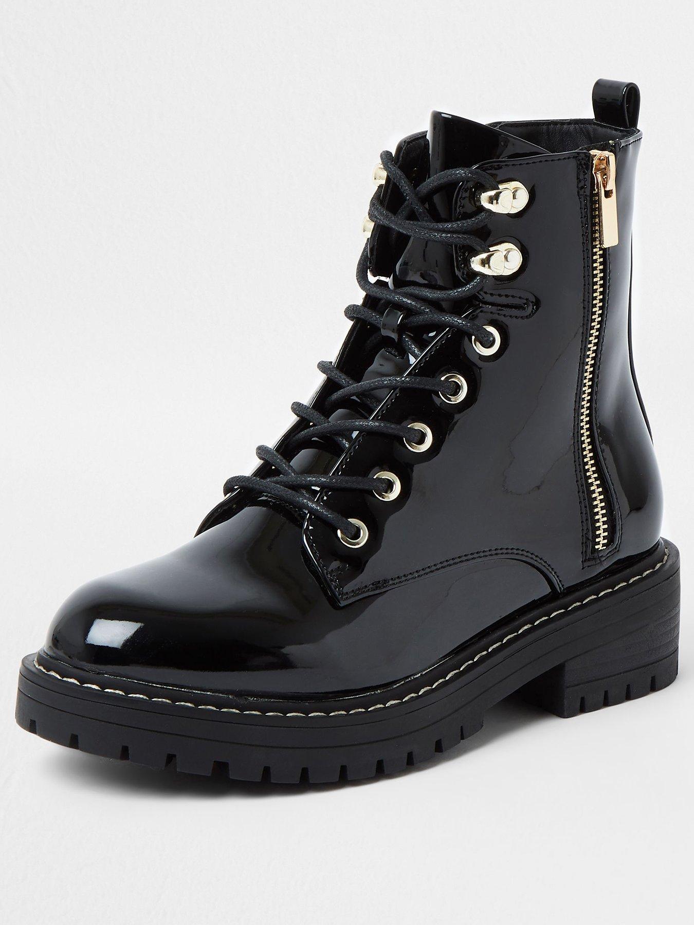 river island wide fit patent boots