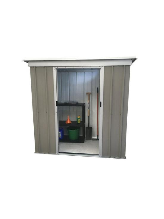 stillFront image of yardmaster-6-x-4-ft-platinum-tall-metal-pent-roof-shed-with-floor-frame-kit