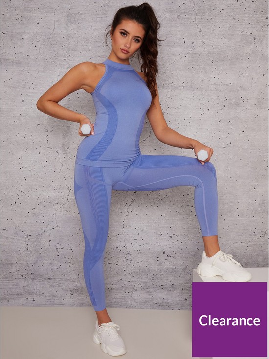 front image of chi-chi-london-high-rise-contournbspgym-leggings-blue