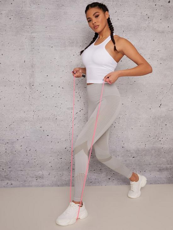 front image of chi-chi-london-vickie-gym-leggings-grey