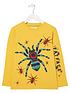  image of fatface-boys-long-sleeve-spider-graphic-t-shirt-daffodil