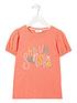  image of fatface-girls-puff-short-sleeve-graphic-t-shirt-coral