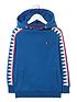  image of fatface-boys-shark-sleeve-hoodienbsp--washed-blue