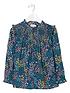  image of fatface-girls-long-sleeve-butterfly-meadow-blouse-navy