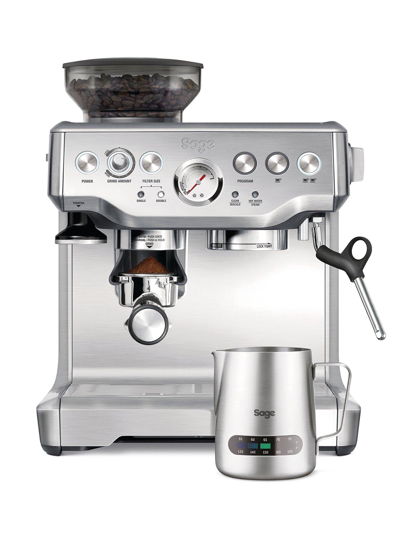 Sage Barista Express Espresso Coffee Machine, BES875UK, Brushed Stainless  Steel