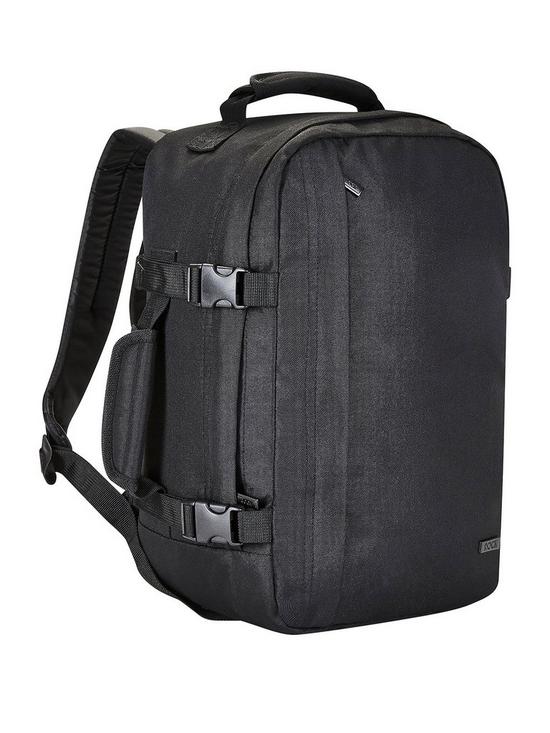 front image of rock-luggage-small-cabin-backpack-black