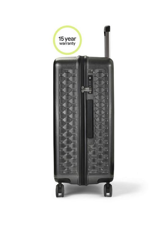 back image of rock-luggage-allure-large-8-wheel-suitcase-charcoal