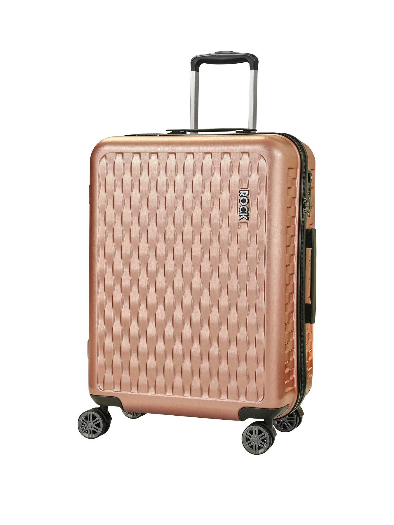 Rock Luggage Allure Large 8 Wheel Suitcase Rose Pink