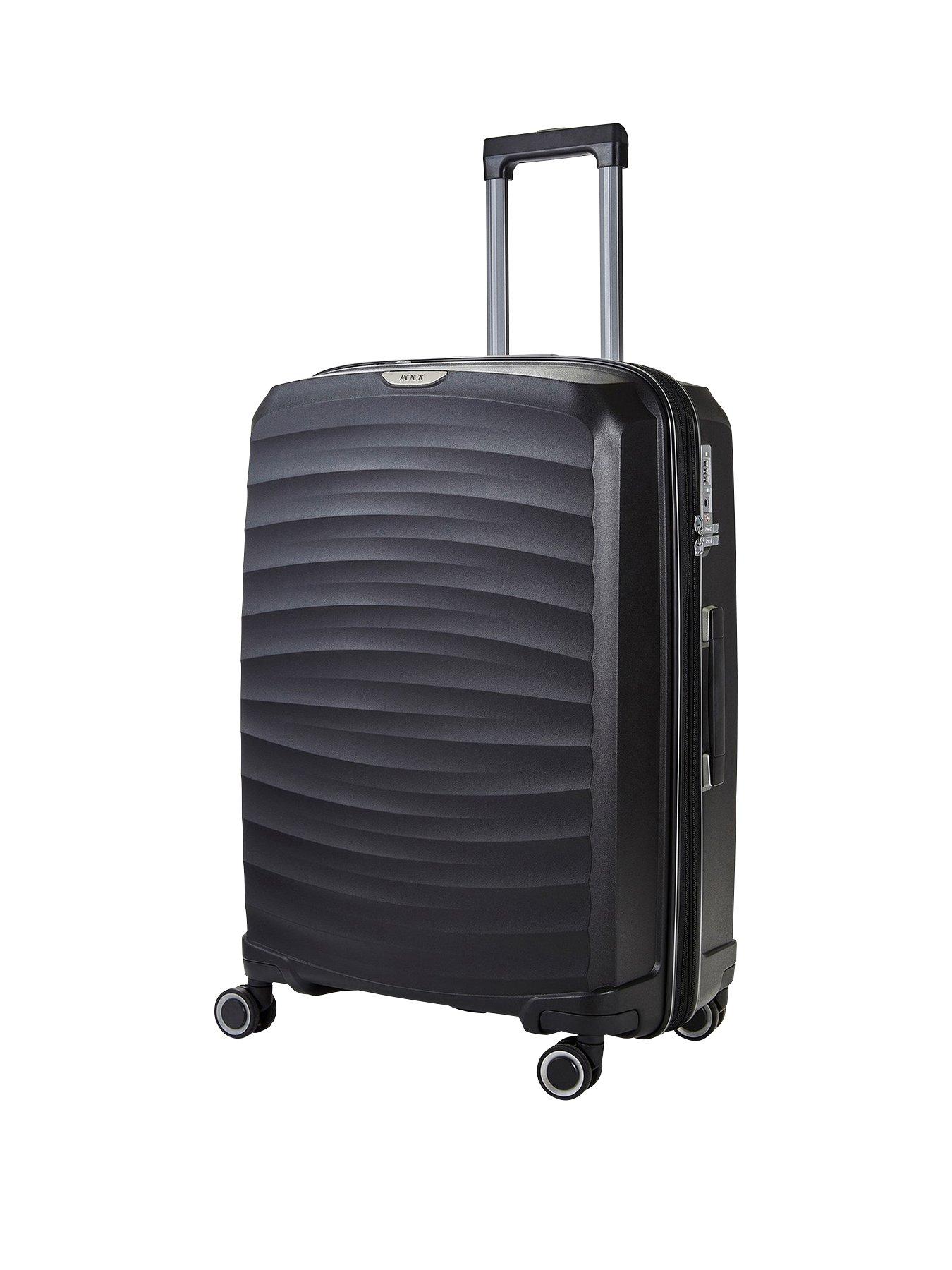 Rock Luggage Sunwave Large 8Wheel Suitcase Black