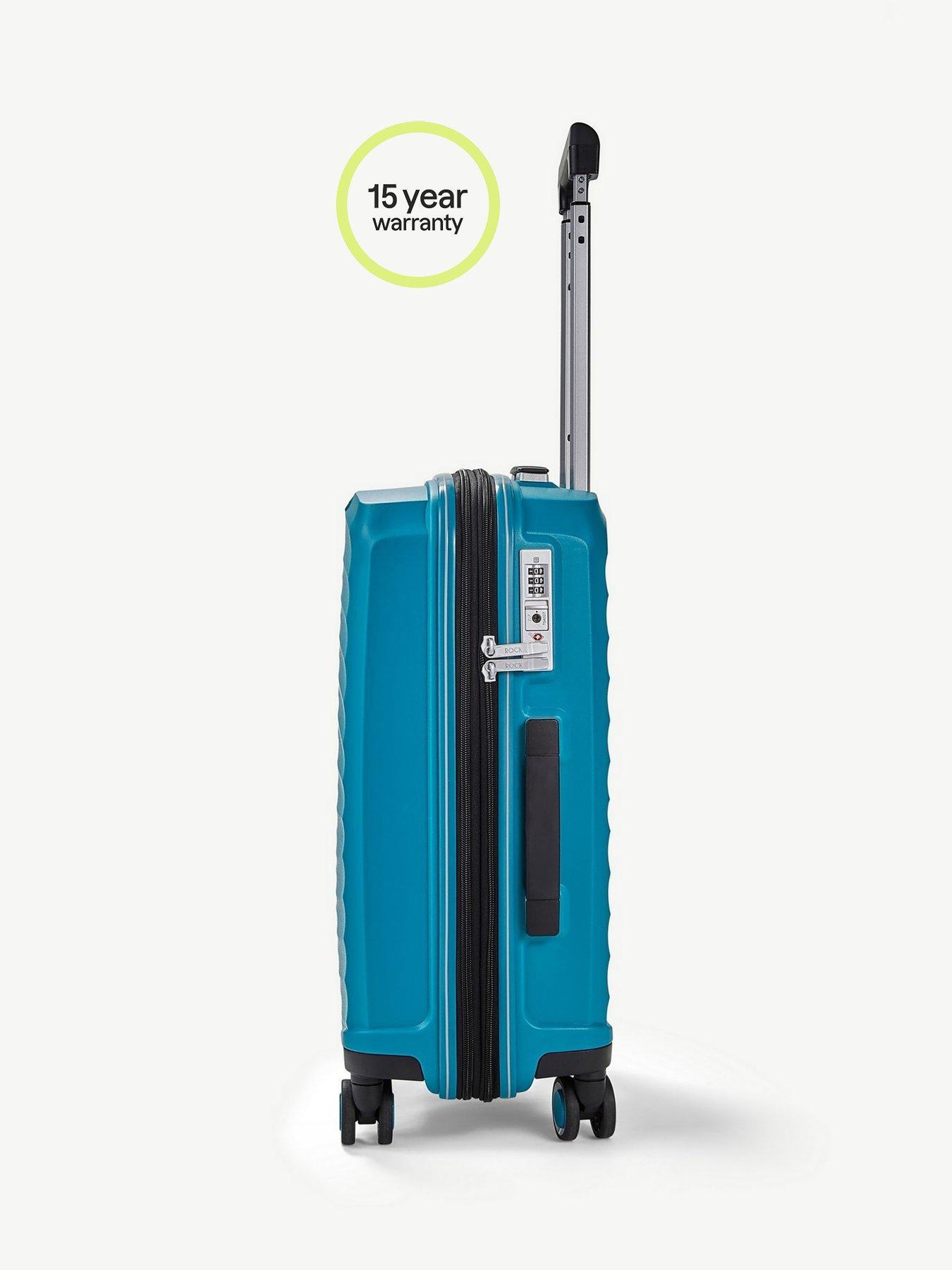 Rock Luggage Sunwave Carryon 8Wheel Suitcase Blue