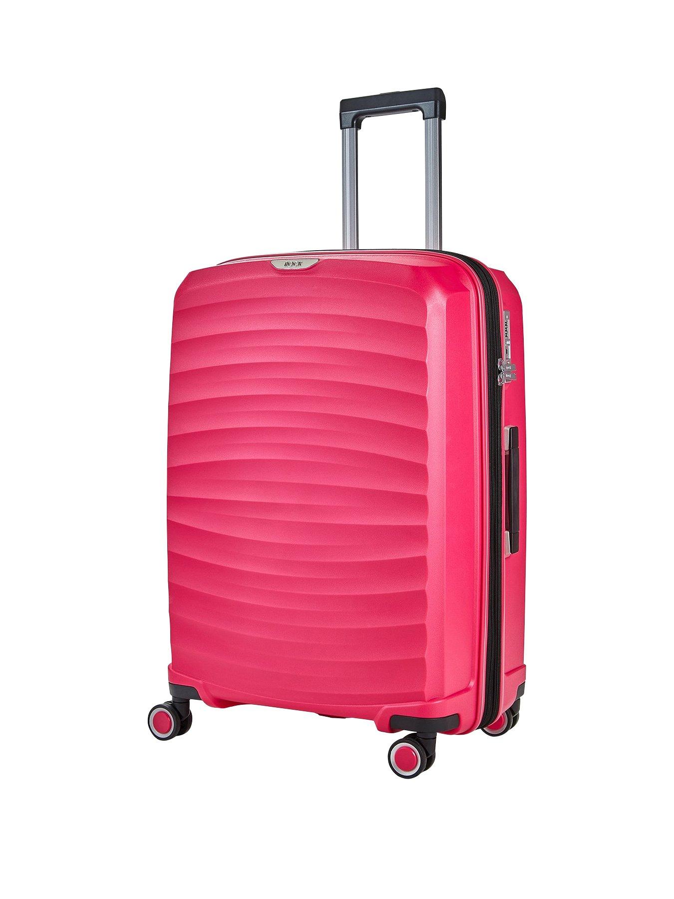 Rock Luggage Sunwave Large 8 Wheel Suitcase Pink littlewoods